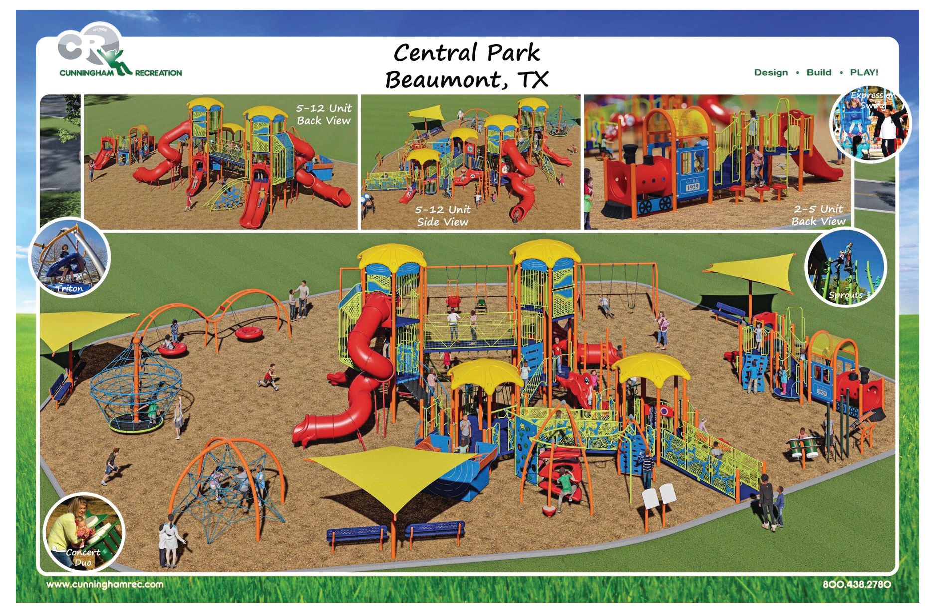3D Render of Central Park Beaumont, TX