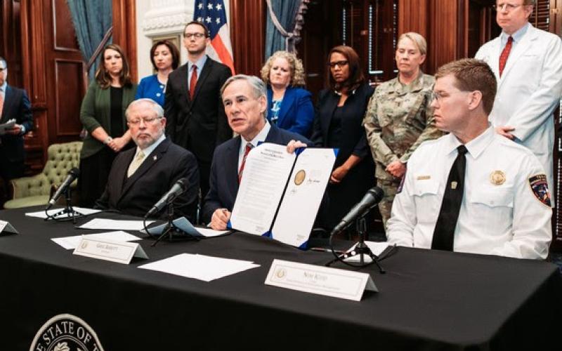 Governor Greg Abbott declares disaster in Texas counties on March 13.