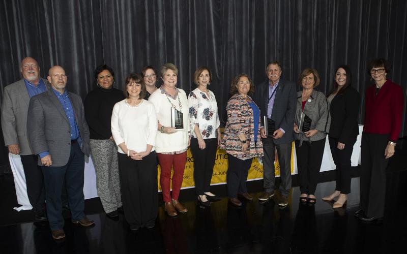 Pictured are representatives of Region 5 Education Service Center, S&amp;B Engineers and Constructors, Wells Fargo Bank, and the workforce board at the 2019 Annual Awards of Excellence Luncheon, March 3.