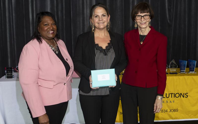 Pictured at the 2019 Annual Awards of Excellence Luncheon, left to right, are Marilyn Smith, executive director, guest speaker Natalie Thompson, ExxonMobil, and Sue Daniels, workforce board chair.