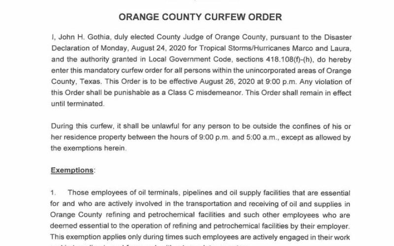 Curfew order Orange County