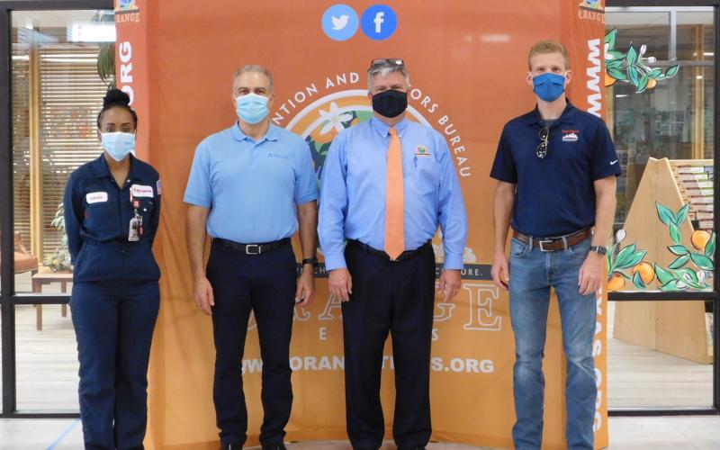 Nakisha Burns, Beaumont Area Public and Government Affairs Manager for ExxonMobil; Tri-Con Inc. President Elias Sarkis; Orange City Manager Mike Kunst; and ExxonMobil Beaumont Refinery Manager Ryan Bucholtz