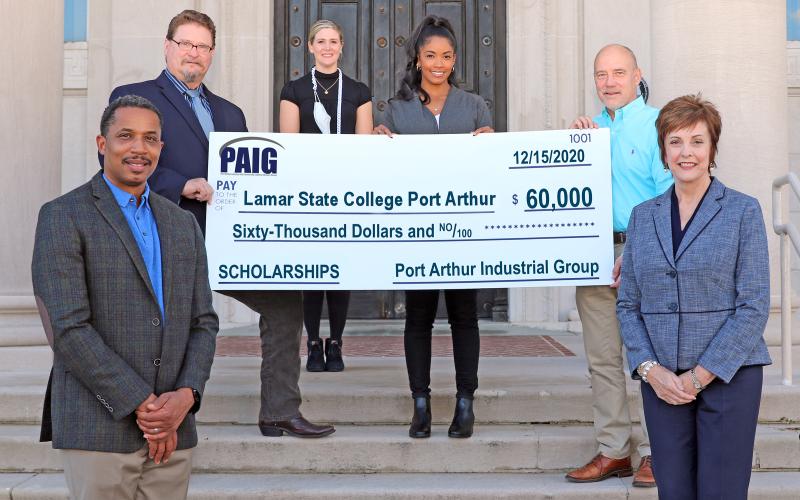 The Port Arthur Industry Group recently donated $60,000 to Lamar State College Port Arthur’s Workforce Training program to help residents of Port Arthur earn a CDL license. (Courtesy photo)