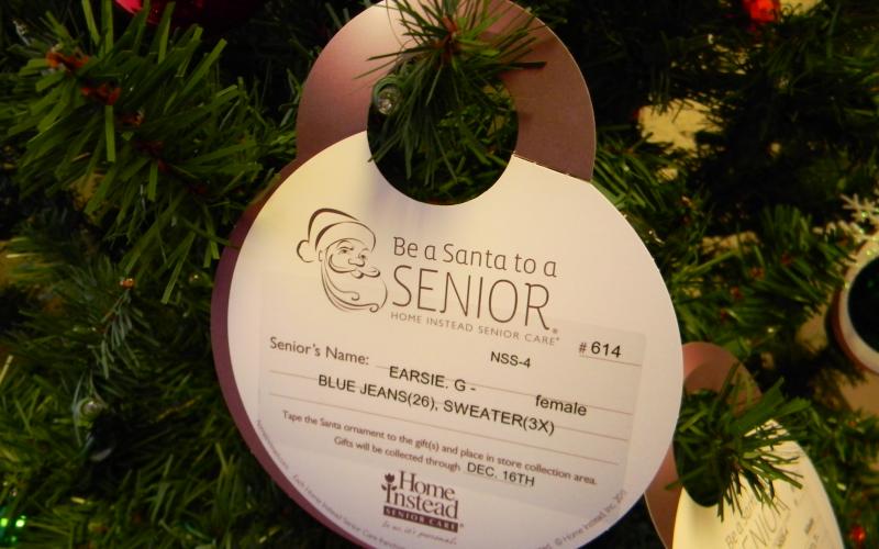 Look for Home Instead Christmas trees in locations across the area and Be a Santa to a Senior.