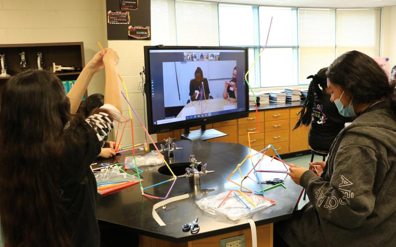Students utilized STEM skills to complete projects throughout the day.