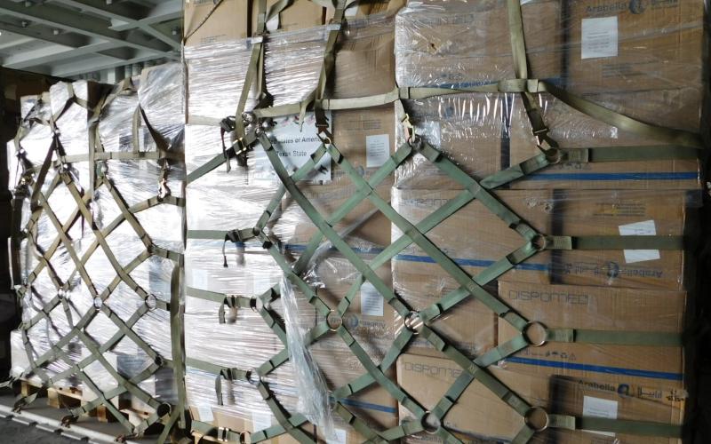 Pallets of PPE will be distributed throughout Texas and the United States.