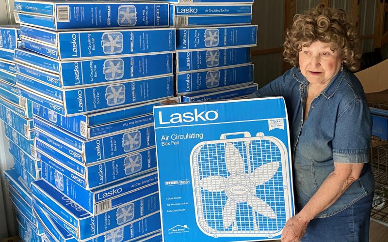 Each year, Entergy Texas donates fans to Southeast Texas nonprofits like the Caring Christians Sharing center in Sour Lake.