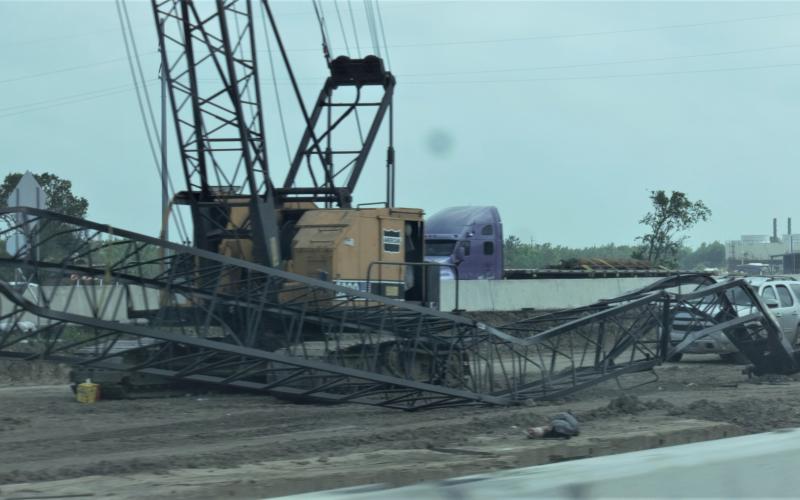 Am improperly assembled crane boom collapsed in April 2021, killing two people.