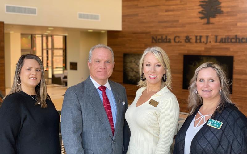Pictured (L to R) are Thera Celestine, Director of Community and Workforce Education; Dr. Tom Johnson, President; Kristin Walker, Dean of Health, Workforce, and Technical Studies; Dr. Wendy Elmore, Executive Vice President and Provost. Not pictured is Dr. Keith Jones, Associate Dean of Technical Studies.