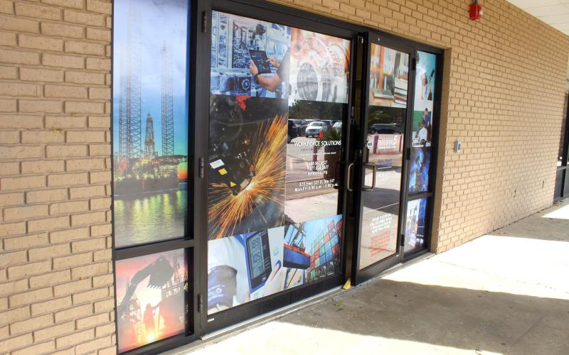 Colorful graphics invite job seekers to come in and explore new opportunities at the Workforce Career Center in Silsbee.