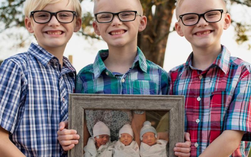 Carson, Carter and Christian were born 9 weeks premature on January 30, 2013. Upon delivery, the boys spent 40 days in the CHRISTUS Southeast Texas St. Elizabeth Neonatal Intensive Care Unit (NICU). Because of the Beaumont facility's Level 3 NICU, they were able to stay locally. The friendships the family made with the NICU nurses are ongoing today.