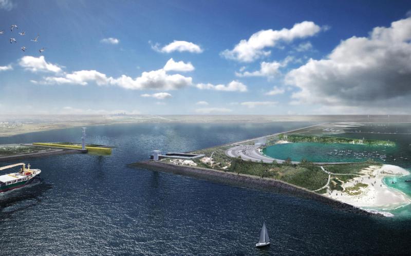 Rogers Partners' design for Galveston Bay Park earned top honors in Houston 2020 Visions, an international design competition launched in the wake of Hurricane Harvey to gather visionary plans for a resilient and prosperous Houston of tomorrow. (Image courtesy of Rogers Partners)