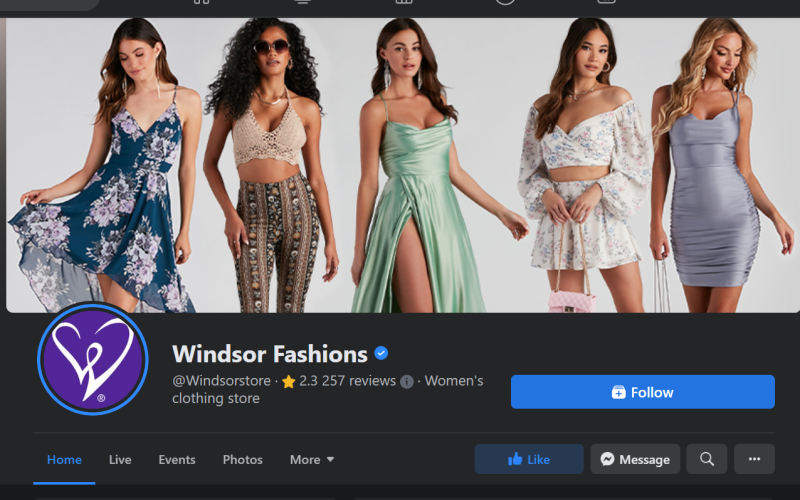 Windsor Fashions now open at Parkdale Mall in Beaumont (Facebook capture)