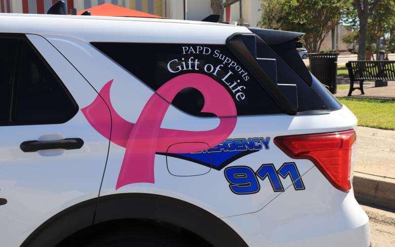Business owner Robert Blackwell of Image 360 in Beaumont designed and donated decals for PAPD in support of the Julie Rogers 'Gift of Life' Program.