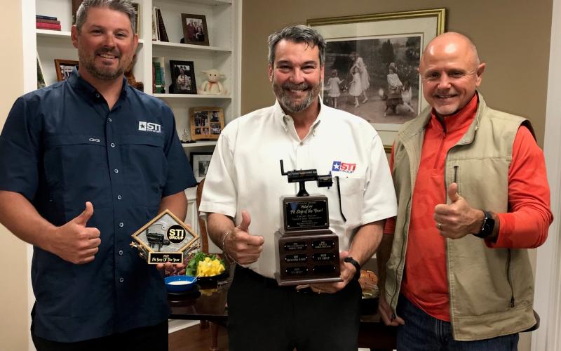 The Traveling Trophy for Pit Stop of the Year was awarded to Paul Spence, Randy White and Wes Moody with STI Group.