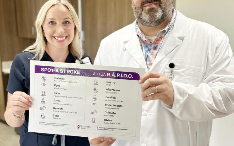 Stroke Program Manager Katie Jones and Neurohospitalist Specialist Dr. Joe Bowers