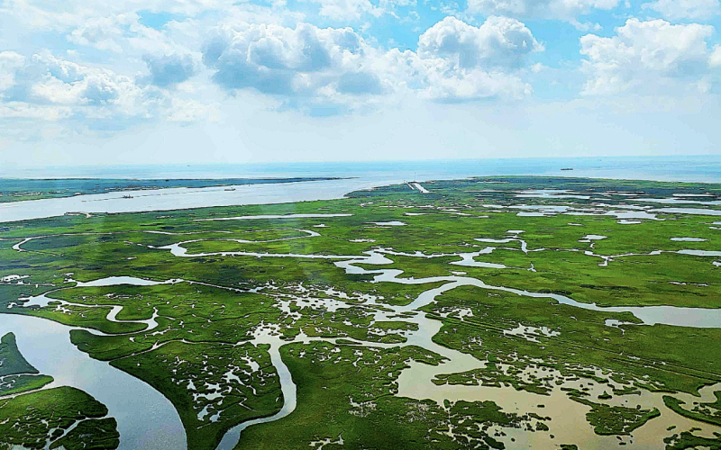 Aerial photograph of Texas Point National Wildlife Refuge by Tim Richardson