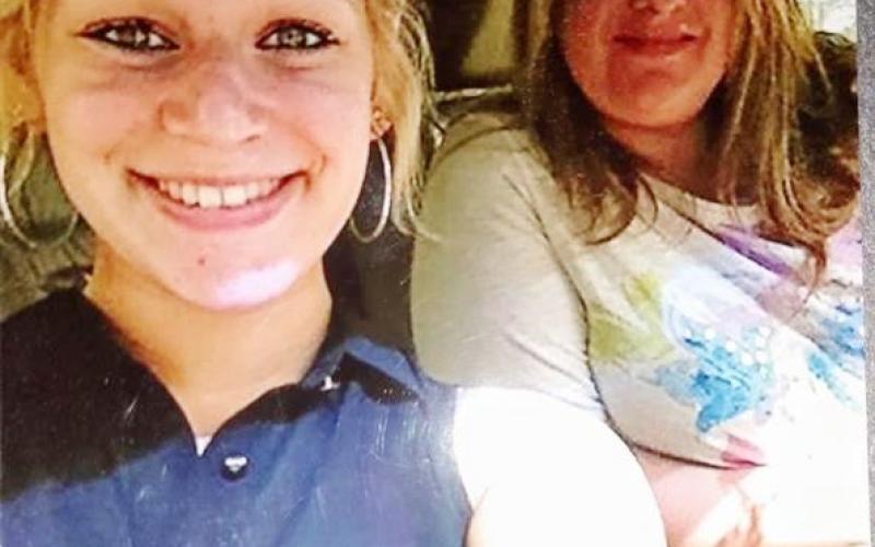 April Bertrand, right, with her daughter, Lexy, who died in a car crash
