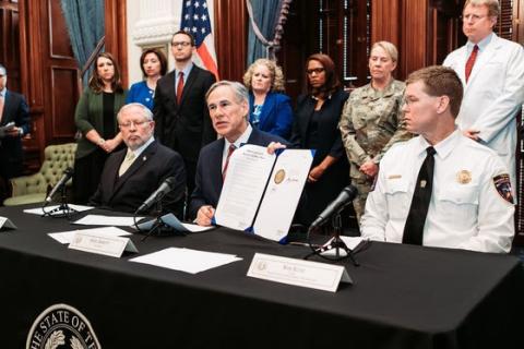 Governor Greg Abbott declares disaster in Texas counties on March 13.