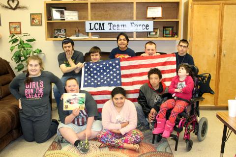 Team Force with U.S. flag