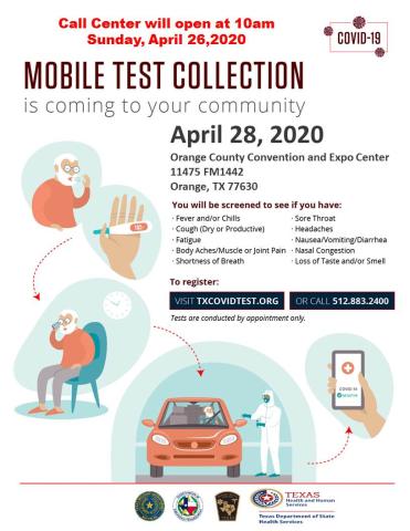 COVID-19 testing in Orange on April 28.