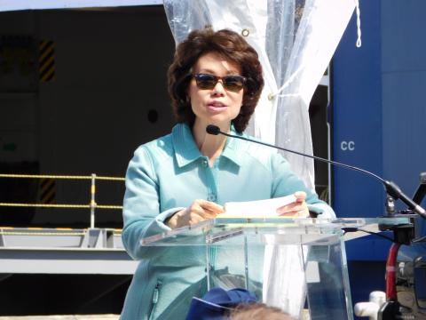U.S. Transportation Secretary Elaine Chao announces Port of Port Arthur grant. (Photo by Sharon Brooks, 2017)
