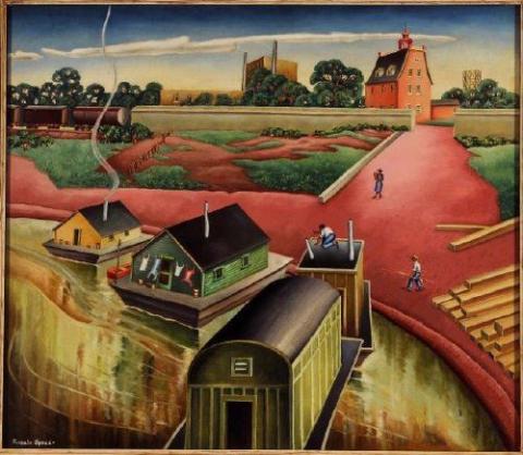 Rosalie Speed Old Man River, Vicksburg, c. 1938 oil on Masonite, 25 1/4 x 28 1/2 in. Tyler Museum of Art, 2005.06 Gift of the 2005 Collectors' Circle