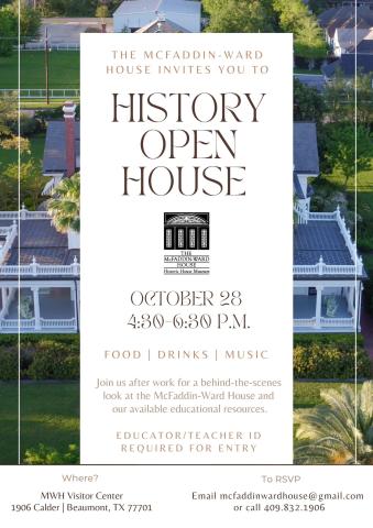 McFaddin-Ward House hosts History Open House in October