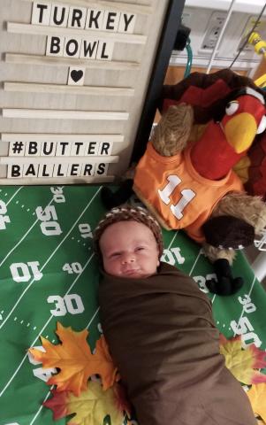 CHRISTUS celebrates Thanksgiving with NICU babies.