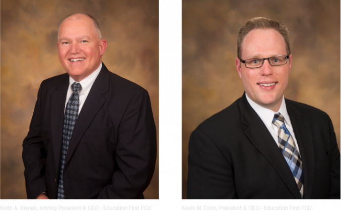 Keith A. Brenek is retiring from EFFCU as President and CEO. Kevin M. Conn has been chosen as the new credit union leader.