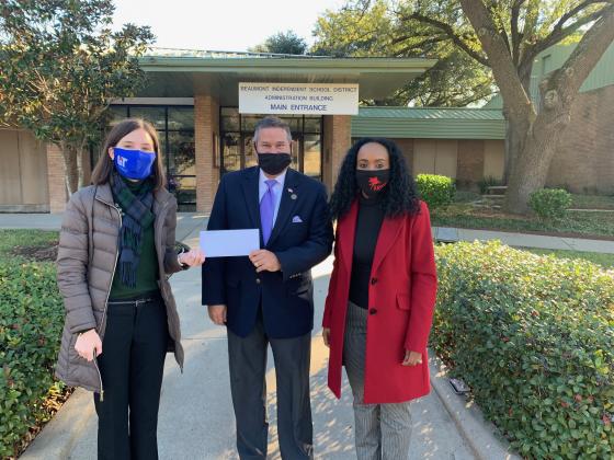 The Beaumont Public Schools Foundation receives $5,125 for teaching grants and the purchase of masks and water for partner schools.