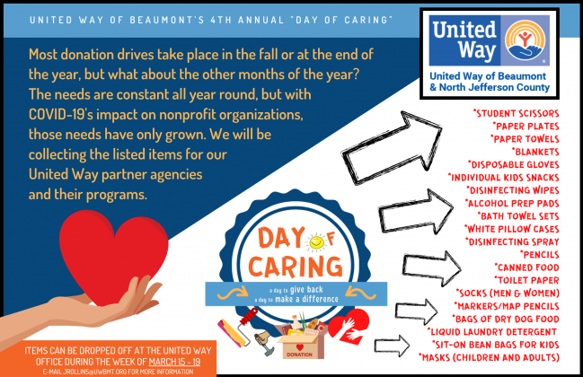 United Way 'Day of Caring' underway through March 19.