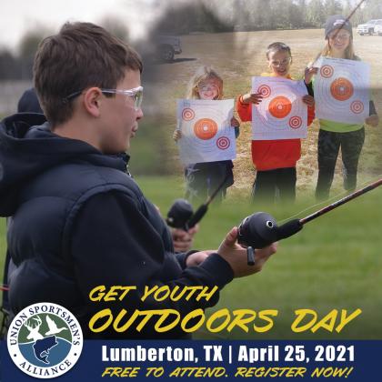Get Youth Outdoors Day is April 25, and a clays shoot will be held the day before to support Union Sportsmen's Alliance.