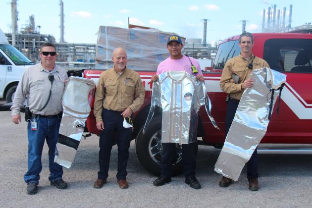 BASF TotalEnergies Petrochemicals LLC in Port Arthur donates 24 hazardous materials suits to the Port Arthur Fire Department