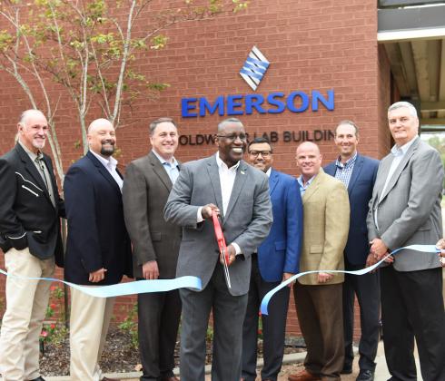 Pictured (L to R): Glen Edgerly, Sr. Consultant, Emerson Automation Systems; Jeremy Little, VP of Sales, Scallon Controls; Joe Herink, President, Scallon Controls; Dr. Lonnie Howard, President of LIT; Arif Mustafa, VP Gulf Coast Region, Emerson Automation Solutions; Eric Melo, Director of Mechanical Services, Scallon Controls; Peter Mondello, VP of Systems, Scallon Controls; Keith Belville, Director, Platform Business Development/Process Systems & Solutions, Emerson Automation Solutions