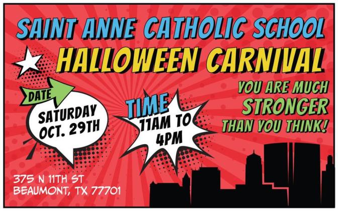 Come out to St. Anne's Catholic School for their Halloween Carnival on Oct. 29!