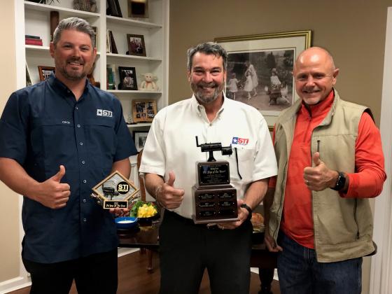The Traveling Trophy for Pit Stop of the Year was awarded to Paul Spence, Randy White and Wes Moody with STI Group.