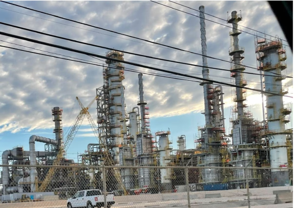 A general view of a new crude distillation unit under construction at Exxon Mobil's refinery in Beaumont, Texas, U.S., November 23, 2022. REUTERS/Erwin Seba
