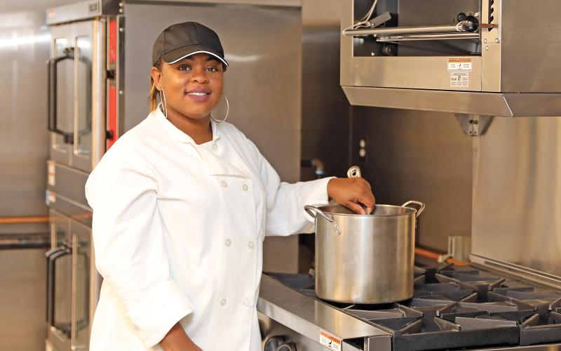 Ashley Taylor is director of the Lamar State College Port Arthur Culinary Arts and Hospitality program. (Photo by Gerry Dickert/LSCPA Public Information)