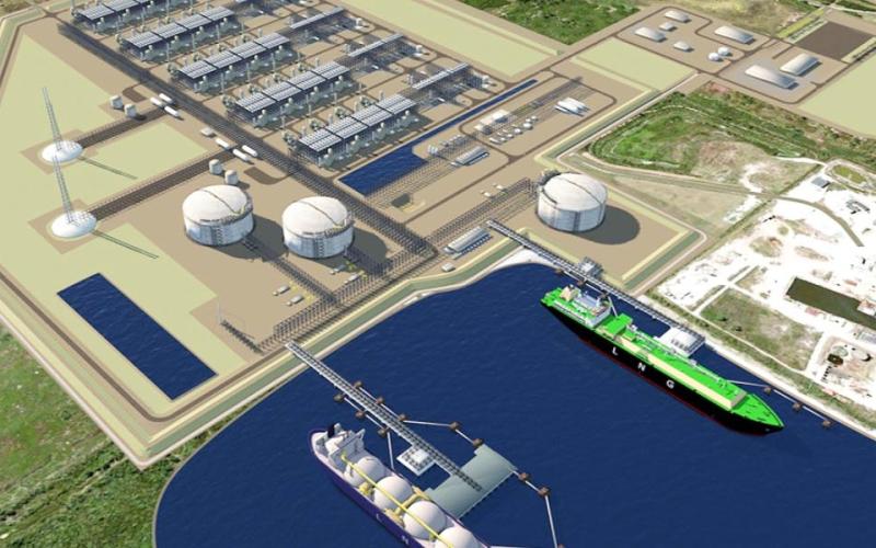 Artist conception of Louisiana LNG  project