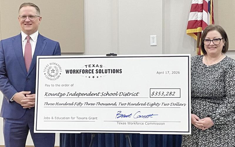 TWC Commissioner Representing the Public Brent Connett with Melonee Fife, Kountze ISD’s Career and Technical  Education director | Photos by Dannie Oliveaux