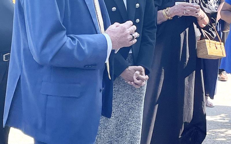 Carl Griffith, along with his wife Lori Ryerkerk-Griffith, thanks the quests who attended the May 14 open house and ribbon cutting.  Photo by Dannie Oliveaux
