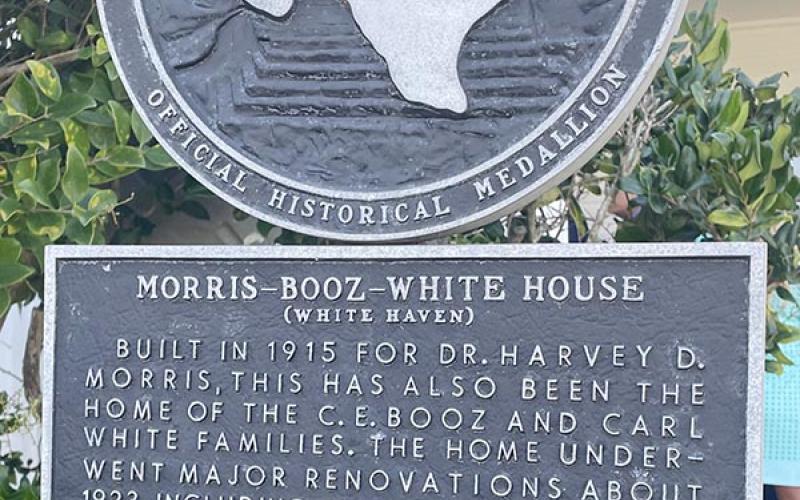 Historical marker at the home