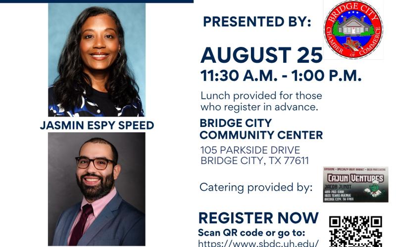 Trainers: Jasmin Espy Speed, Director, Prairie View A&amp;amp;M University Small Business Development Center; and Erick Barreat, Founder &amp;amp; CEO, EB DevTech LLC