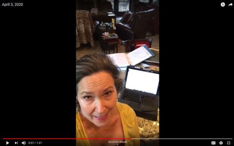 English instructor Dr. Michelle Judice offers encouragement and assignments to her students at Lamar State College Port Arthur via her YouTube channel. The school began teaching all its classes online March 23 as a COVID-19 precaution.