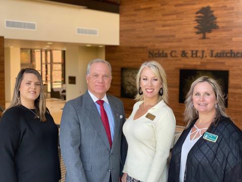 Pictured (L to R) are Thera Celestine, Director of Community and Workforce Education; Dr. Tom Johnson, President; Kristin Walker, Dean of Health, Workforce, and Technical Studies; Dr. Wendy Elmore, Executive Vice President and Provost. Not pictured is Dr. Keith Jones, Associate Dean of Technical Studies.