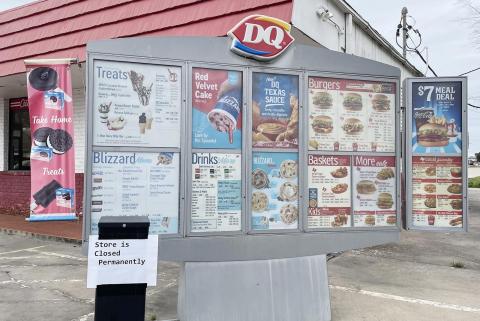 The Dairy Queen store in Sour Lake sits empty, along with 24 other locations around the state. Photo by Dannie Oliveaux
