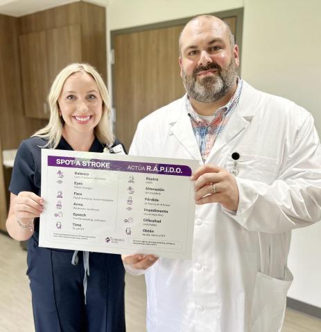 Stroke Program Manager Katie Jones and Neurohospitalist Specialist Dr. Joe Bowers