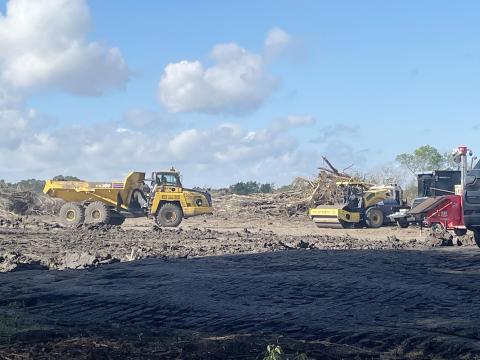 Crews clear off property to  house a new last-mile facility for Amazon is set for completion in November. | Photo by Dannie Oliveaux