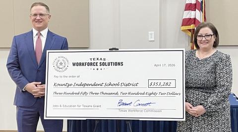 TWC Commissioner Representing the Public Brent Connett with Melonee Fife, Kountze ISD’s Career and Technical  Education director | Photos by Dannie Oliveaux